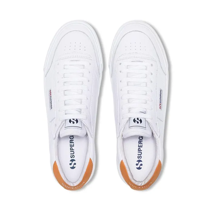 Women Sneakers Unisex 3843 COURT Low Cut WHITEORANGE Superga Low Cut
