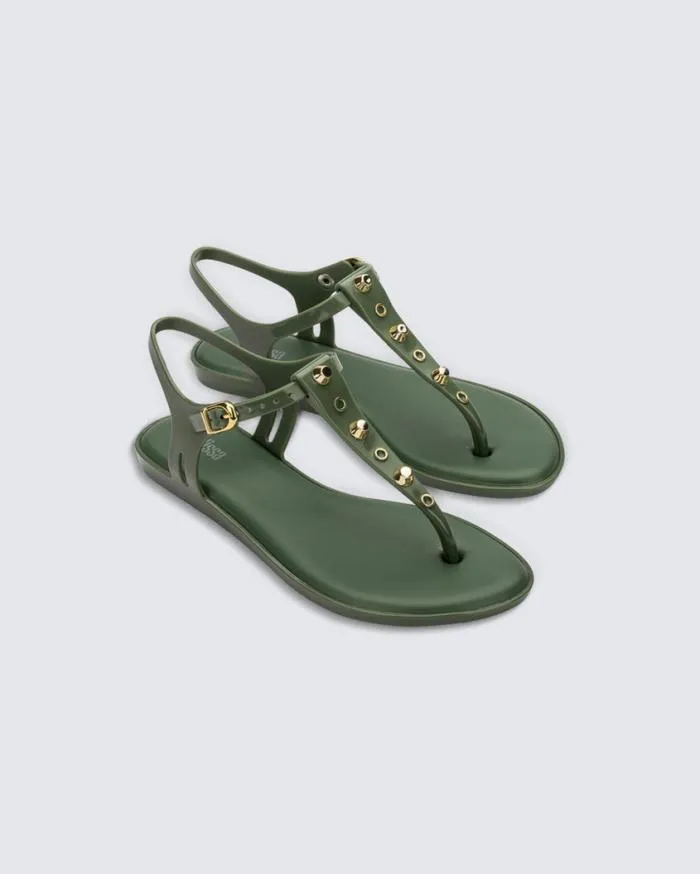 Women Solar Studs Green Melissa Sandals