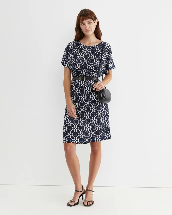 Women Sportscraft Dresses Perry Linen Dress Navywhite