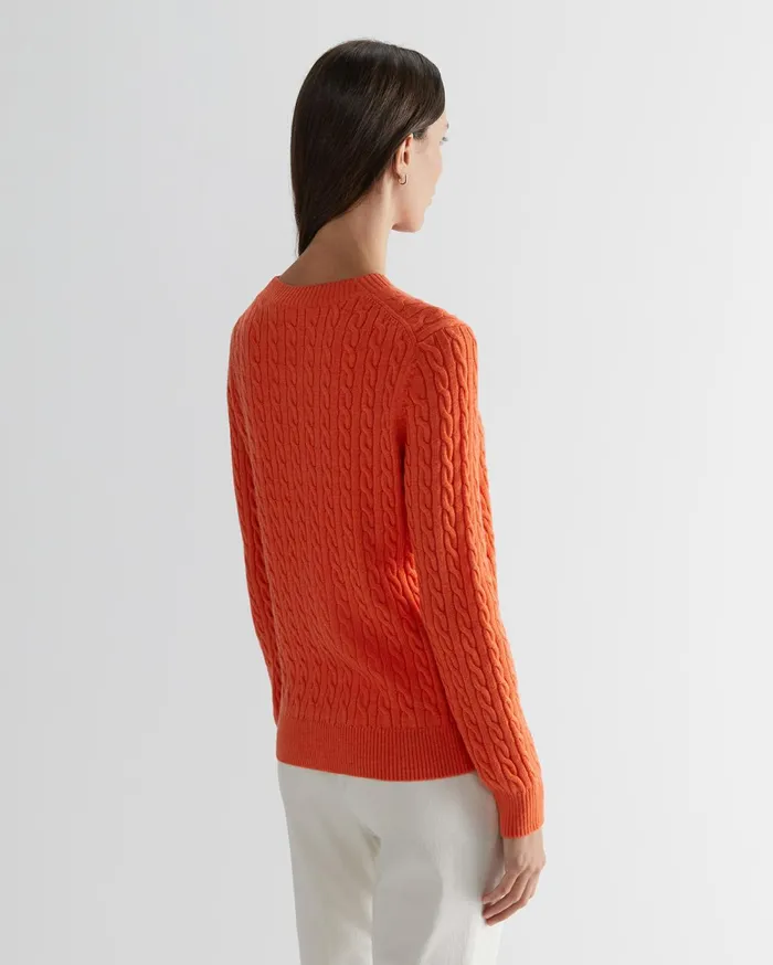 Women Sportscraft Knits and Cardigans Merino Wool Baby Cable Sweater Apricot