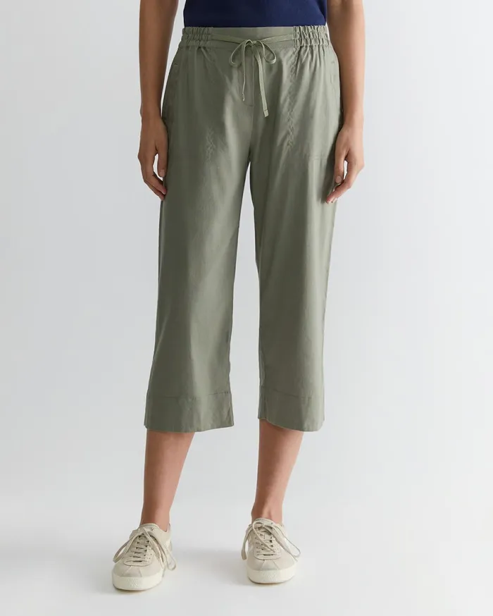 Women Sportscraft Pants Rosa Crop Linen Pant Khaki