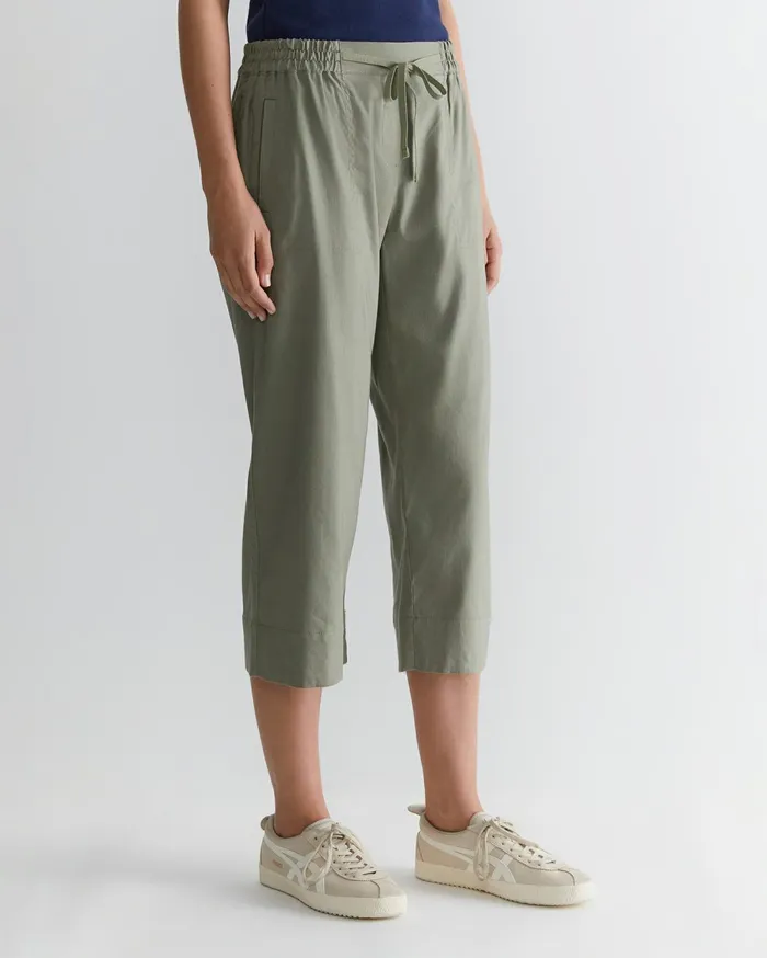 Women Sportscraft Pants Rosa Crop Linen Pant Khaki