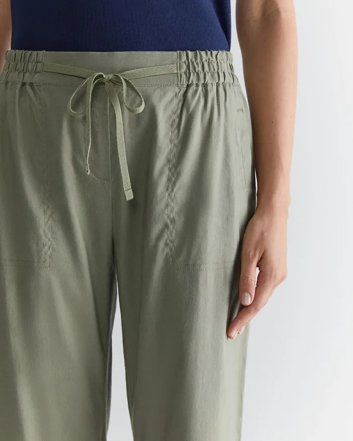Women Sportscraft Pants Rosa Crop Linen Pant Khaki