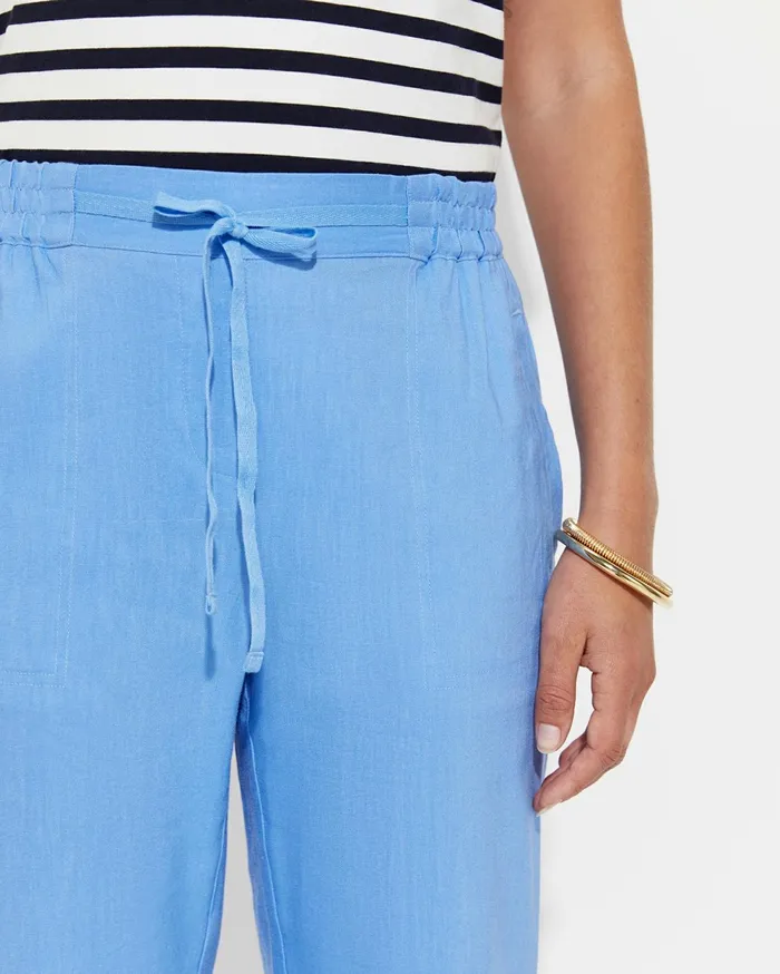 Women Sportscraft Pants Rosa Crop Linen Pant Moroccan Blue