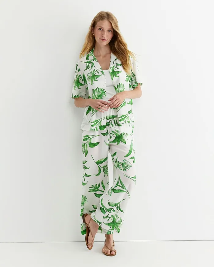 Women Sportscraft Shirts Botanical Silk Shirt Green Multi