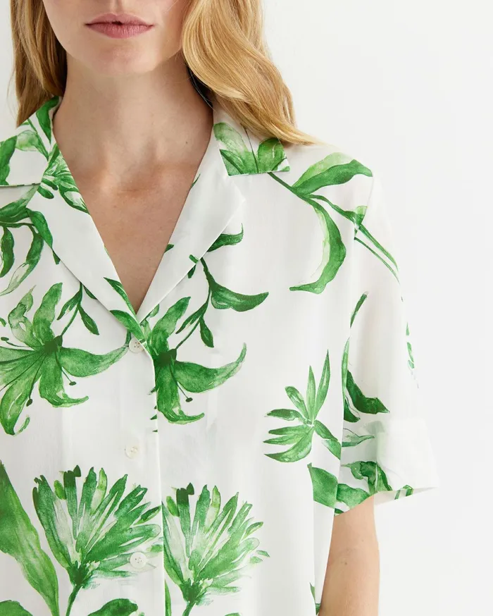 Women Sportscraft Shirts Botanical Silk Shirt Green Multi