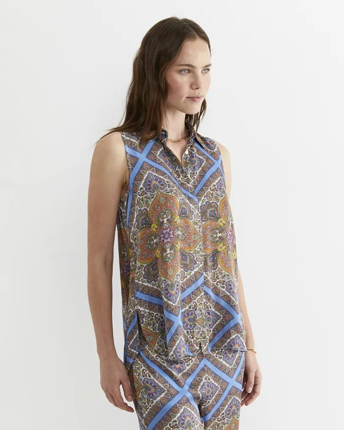 Women Sportscraft Shirts Shawl Sleeveless Liberty Shirt Multi