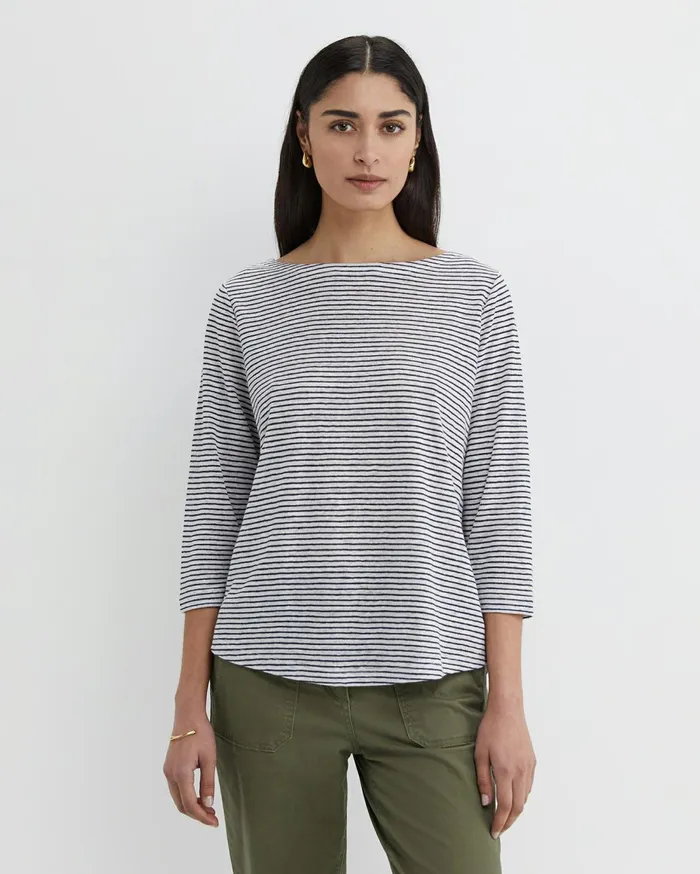 Women Sportscraft Tops and Tees Cecile Linen Top Whitenavy