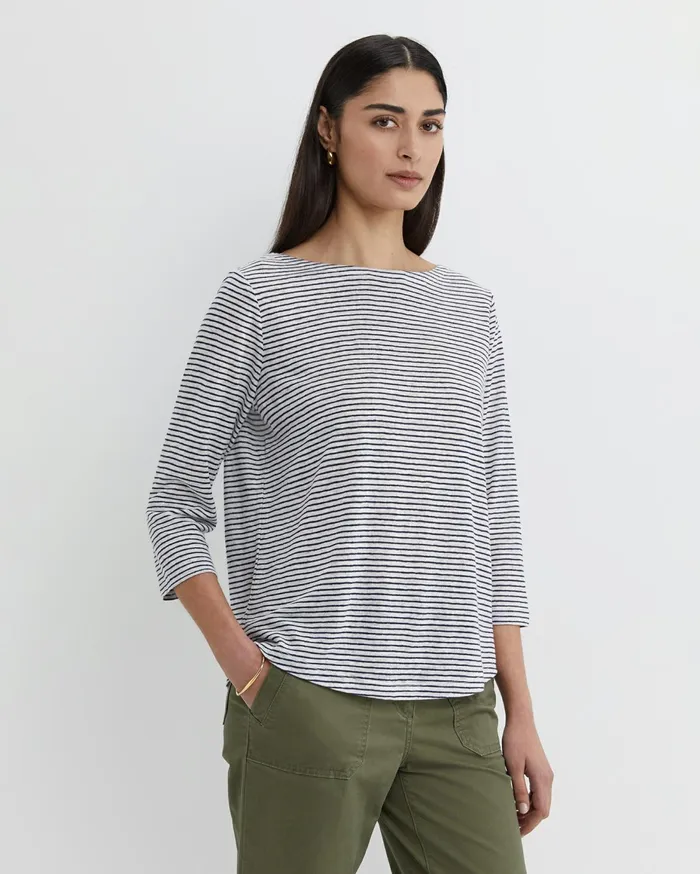 Women Sportscraft Tops and Tees Cecile Linen Top Whitenavy