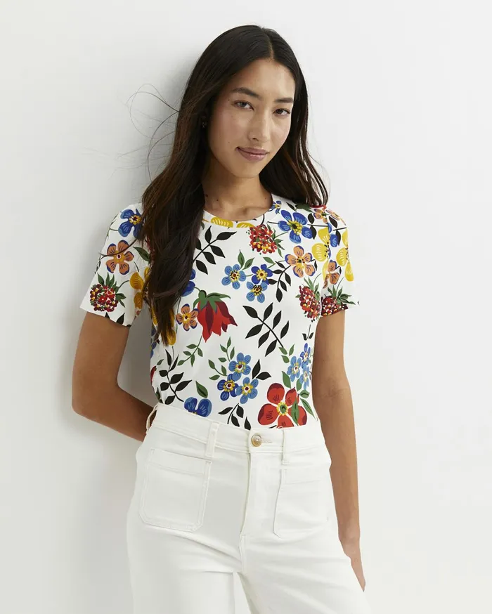 Women Sportscraft Tops and Tees Edenham Short Sleeve Liberty Tee Whitemulti