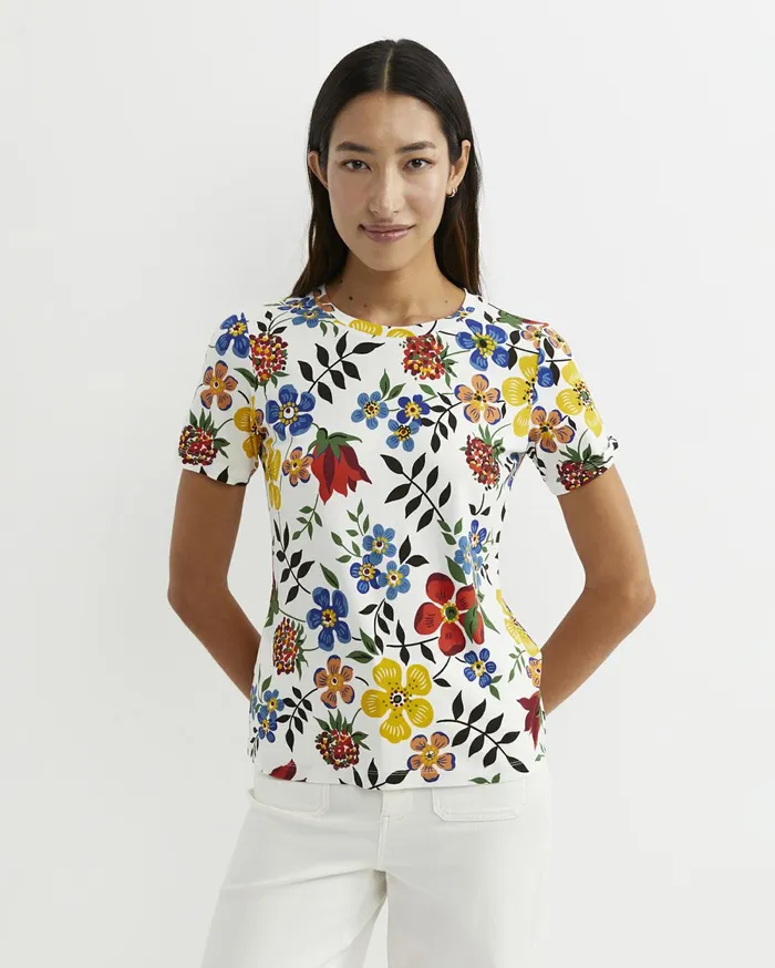 Women Sportscraft Tops and Tees Edenham Short Sleeve Liberty Tee Whitemulti