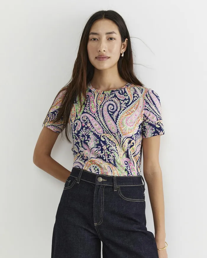 Women Sportscraft Tops and Tees Florence Short Sleeve Liberty Tee Navy Multi
