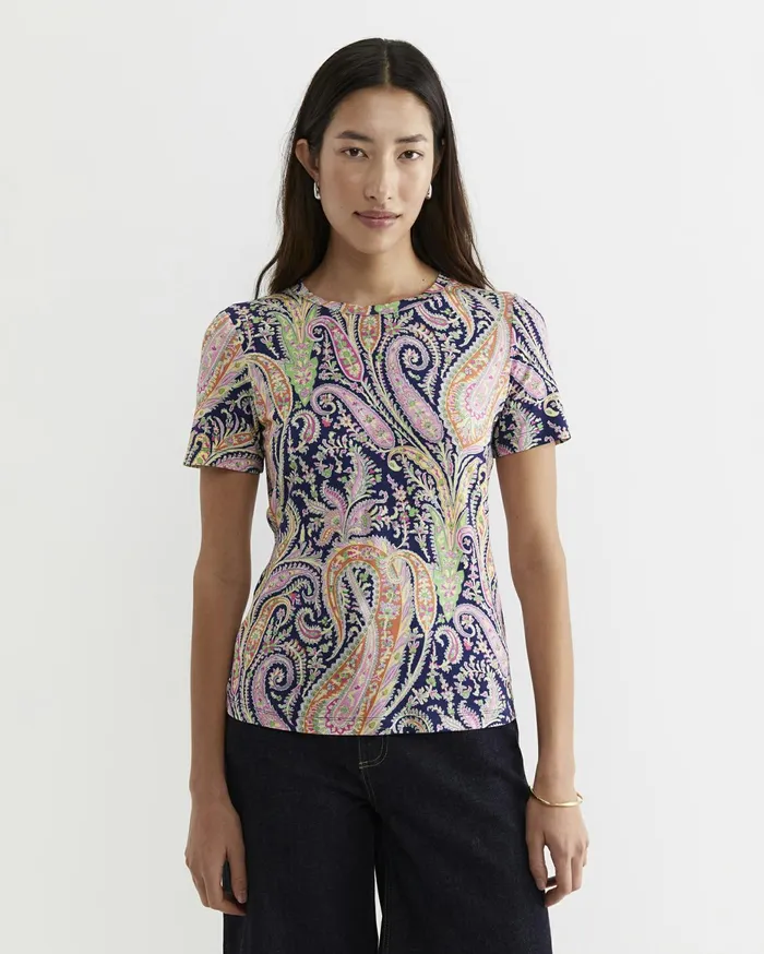 Women Sportscraft Tops and Tees Florence Short Sleeve Liberty Tee Navy Multi