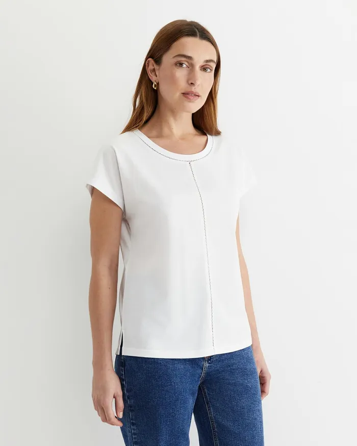 Women Sportscraft Tops and Tees Miranda Stitch Tee White