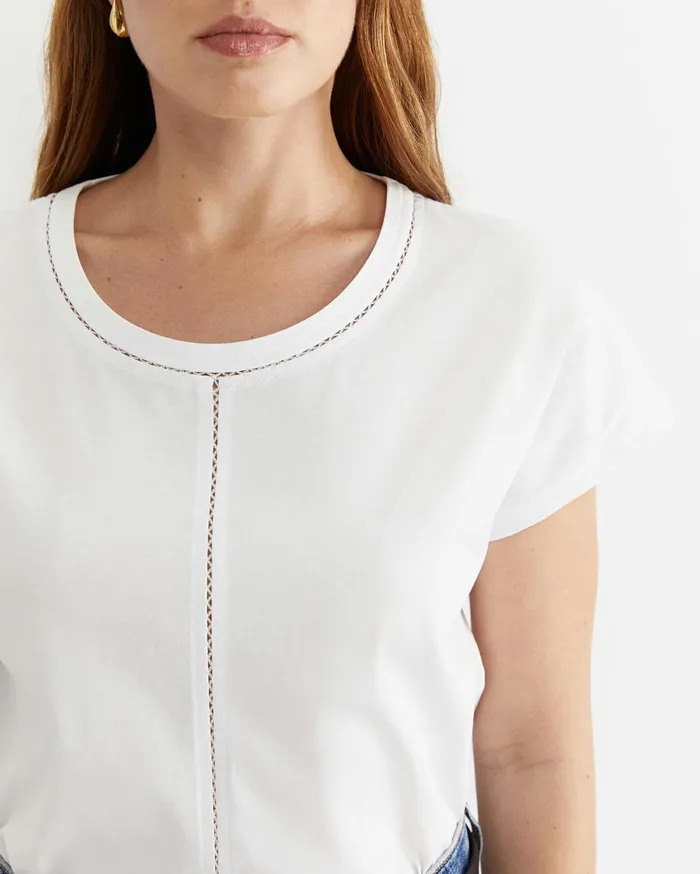 Women Sportscraft Tops and Tees Miranda Stitch Tee White