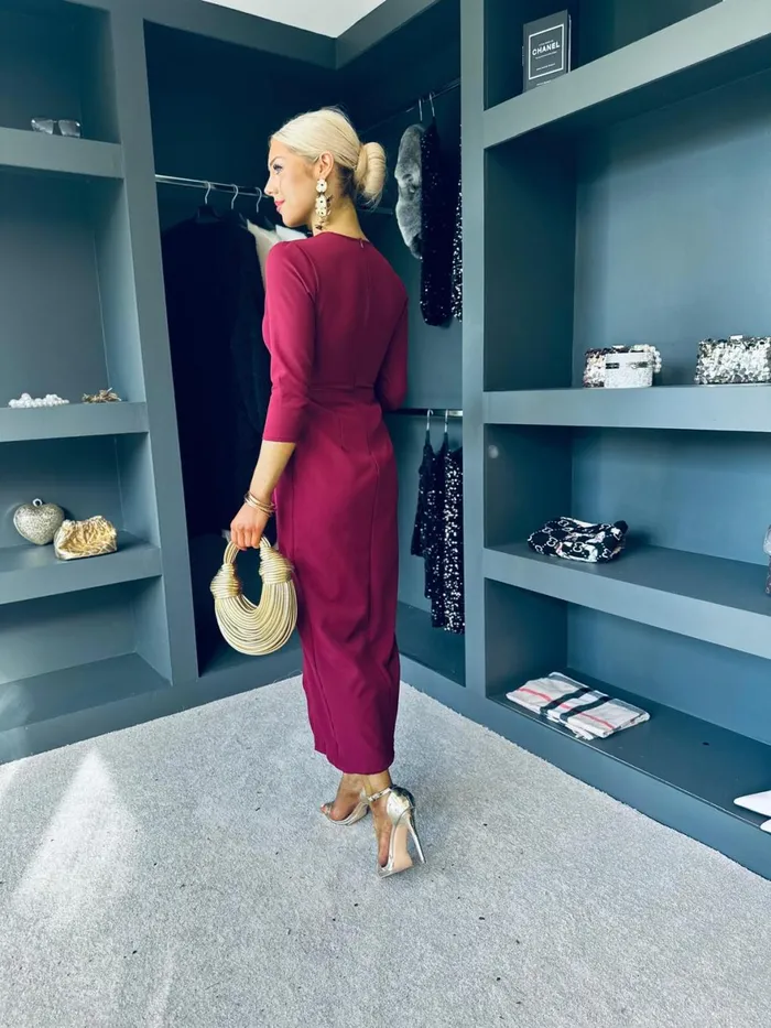 Women Suits and Blazers Canella Lane Sutton Occasion 2 Piece Burgundy