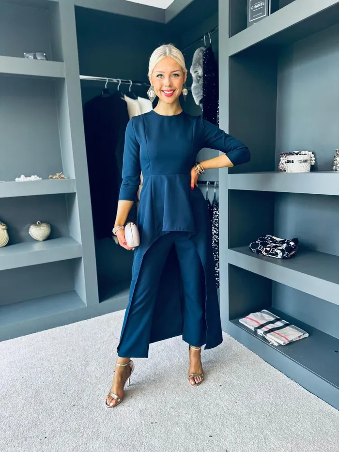 Women Suits and Blazers Canella Lane Sutton Occasion 2 Piece Navy