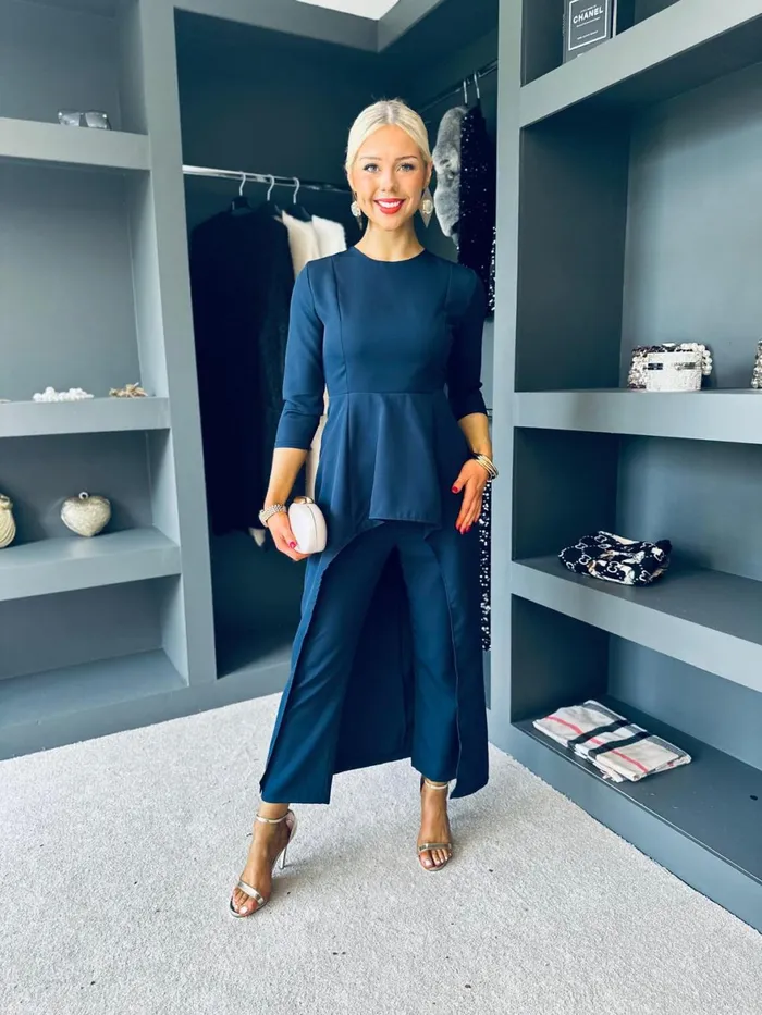 Women Suits and Blazers Canella Lane Sutton Occasion 2 Piece Navy