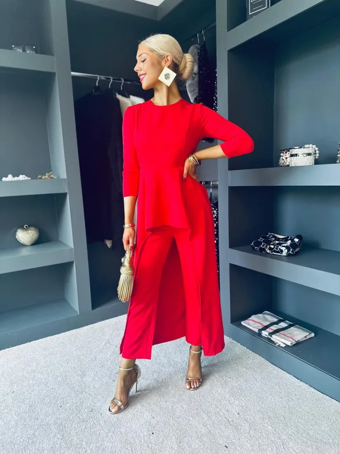 Women Suits and Blazers Canella Lane Sutton Occasion 2 Piece Red