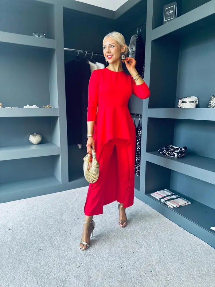 Women Suits and Blazers Canella Lane Sutton Occasion 2 Piece Red