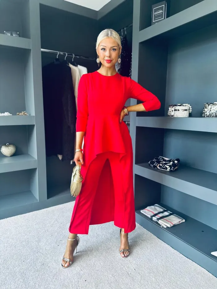 Women Suits and Blazers Canella Lane Sutton Occasion 2 Piece Red
