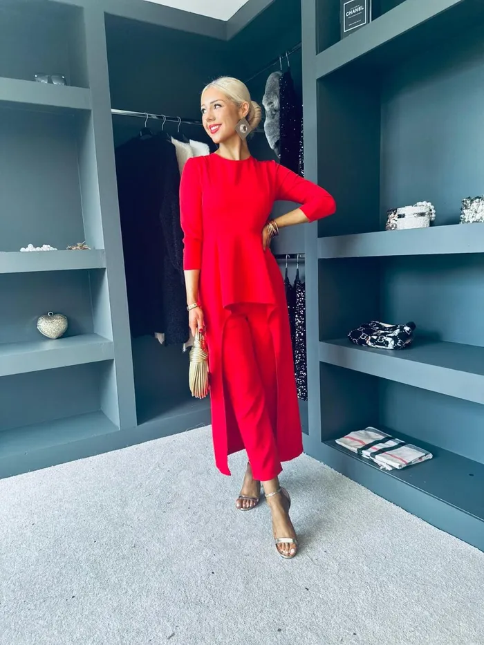 Women Suits and Blazers Canella Lane Sutton Occasion 2 Piece Red