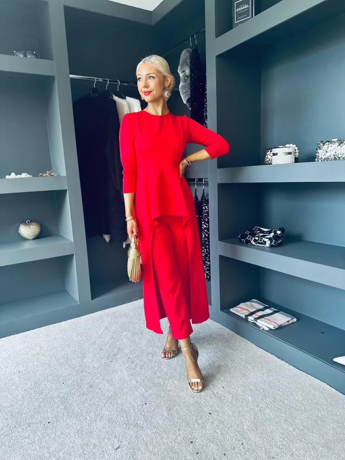 Women Suits and Blazers Canella Lane Sutton Occasion 2 Piece Red