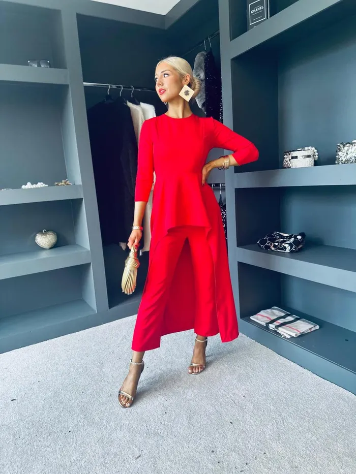 Women Suits and Blazers Canella Lane Sutton Occasion 2 Piece Red