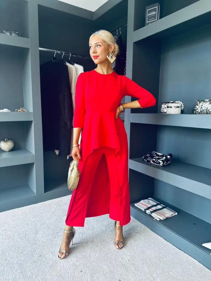 Women Suits and Blazers Canella Lane Sutton Occasion 2 Piece Red