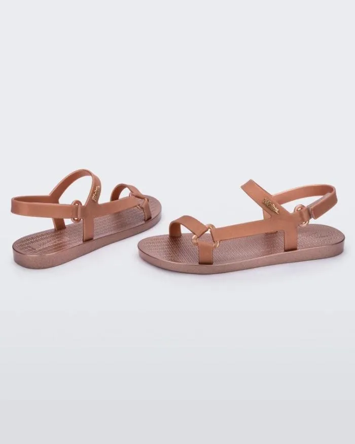 Women Sun Downtown Rose Metallic Melissa Sandals