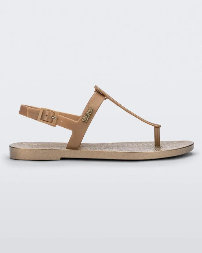 Women Sun Ventura Gold Metallic Melissa Sandals