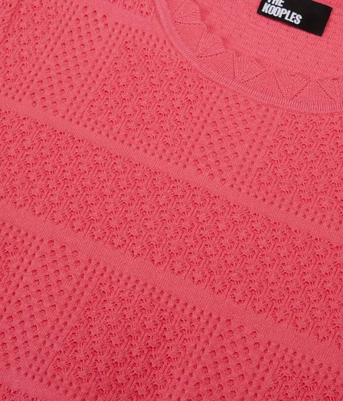 Women Sweaters THE KOOPLES Fuchsia Openwork Knit Sweater Women Sweaters THE KOOPLES Fuchsia Openwork Knit Sweater