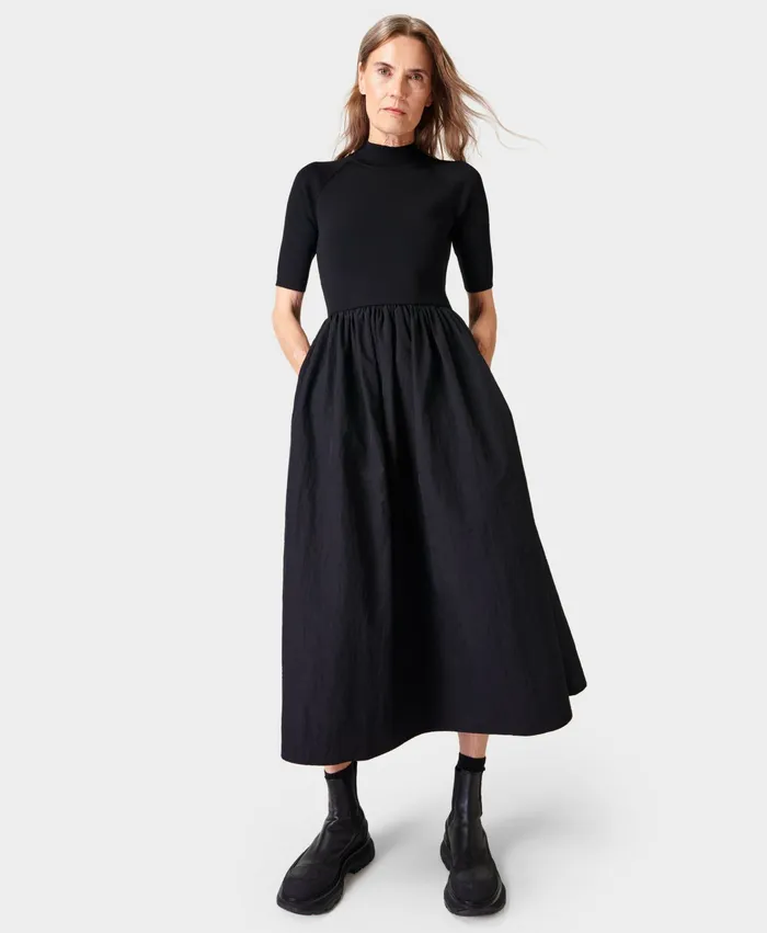Women Sweaty Betty Dreaming Midi Dress Black Dresses and Jumpsuits