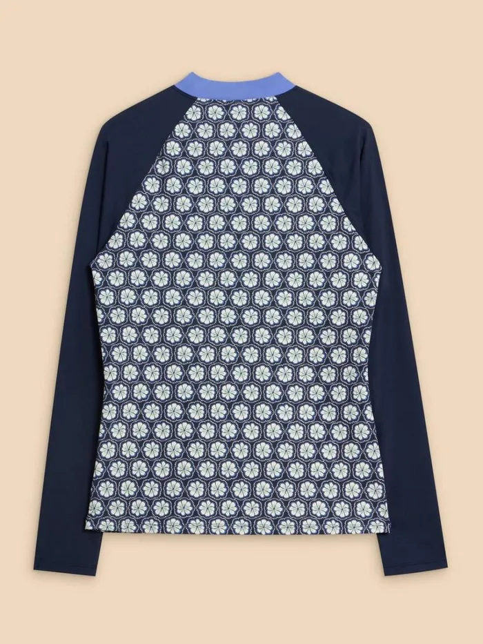 Women SWIMWEAR White Stuff Bay Rash Printed Vest Navy Multi Women SWIMWEAR White Stuff Bay Rash Printed Vest Navy Multi
