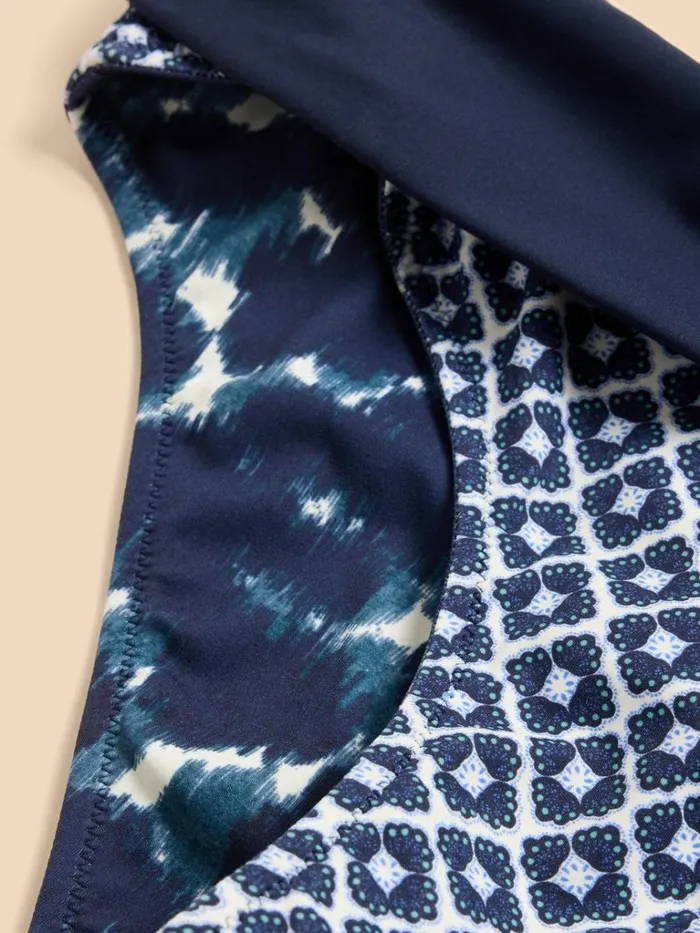 Women SWIMWEAR White Stuff Reversible Fold Down Bottom Navy Multi Women SWIMWEAR White Stuff Reversible Fold Down Bottom Navy Multi