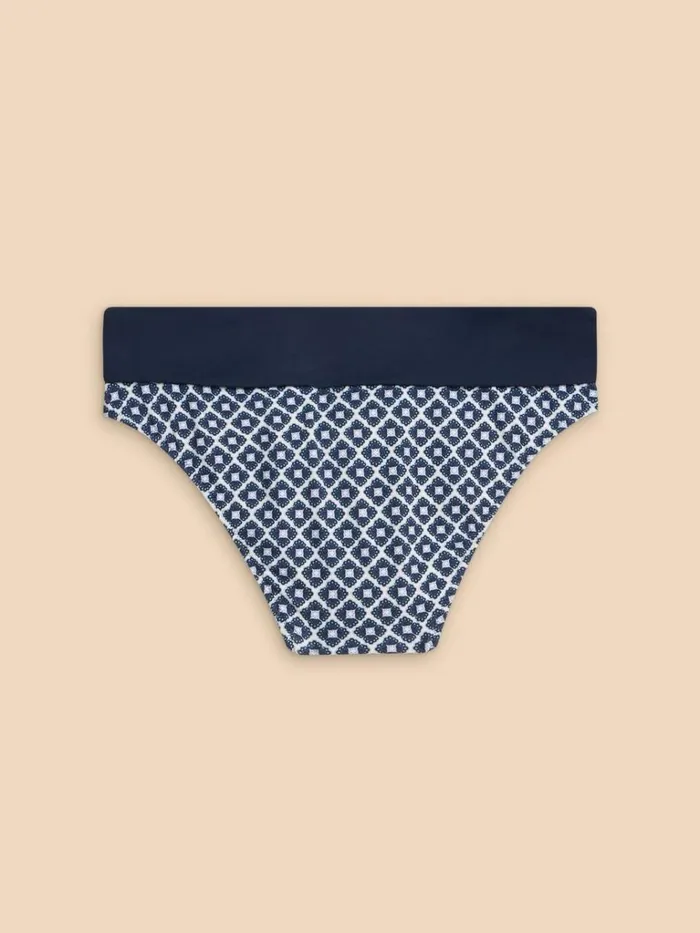 Women SWIMWEAR White Stuff Reversible Fold Down Bottom Navy Multi Women SWIMWEAR White Stuff Reversible Fold Down Bottom Navy Multi