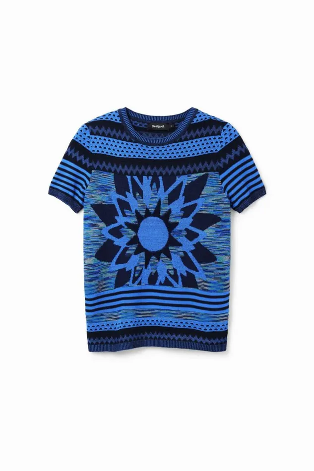 Women Tshirts Desigual Knit Flower Tshirt