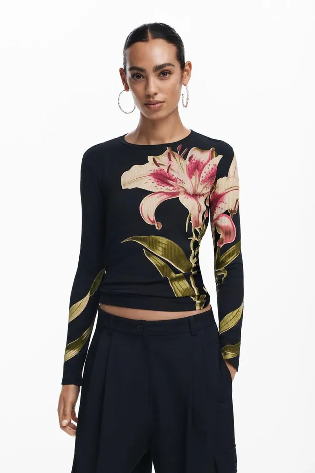 Women Tshirts Desigual Orchid Longsleeve Tshirt