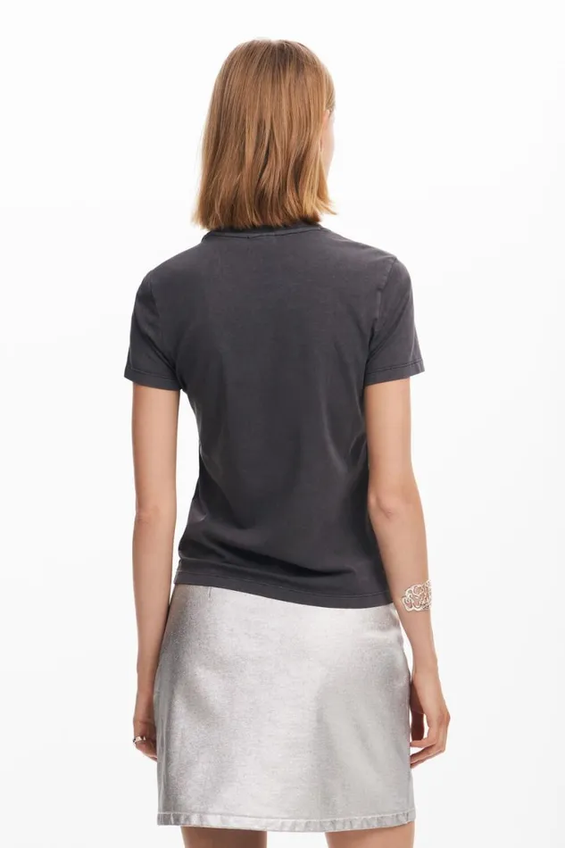 Women Tshirts Desigual Plain Tshirt Text