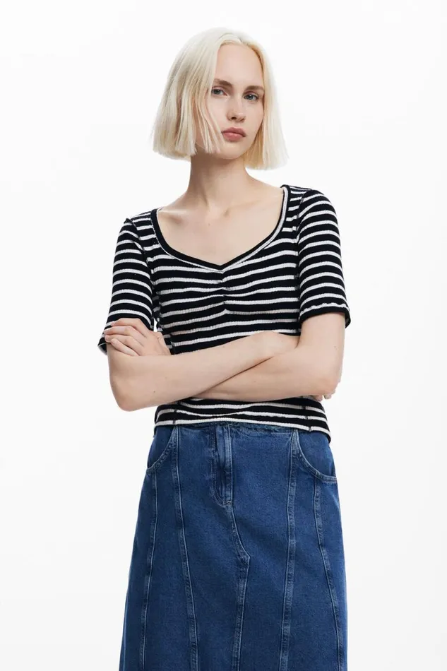 Women Tshirts Desigual Striped Tshirt