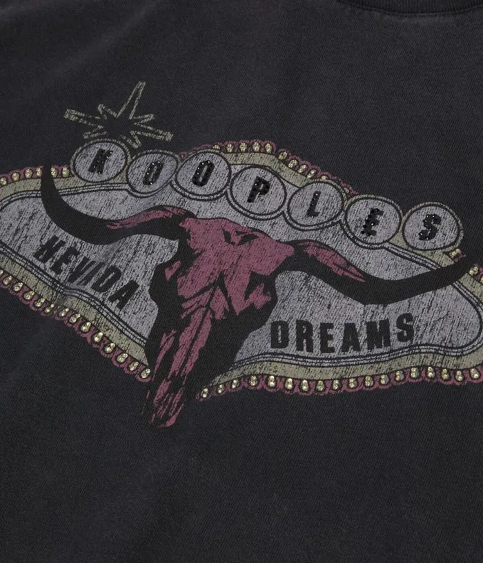 Women Tshirts THE KOOPLES Black Tshirt With Nevada Dreams Serigraphy Women Tshirts THE KOOPLES Black Tshirt With Nevada Dreams Serigraphy