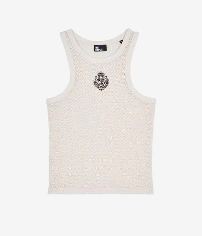 Women Tshirts THE KOOPLES Blazon Ecru Tank Top Women Tshirts THE KOOPLES Blazon Ecru Tank Top