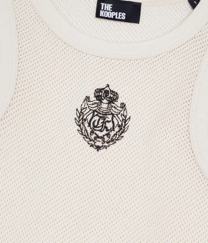 Women Tshirts THE KOOPLES Blazon Ecru Tank Top Women Tshirts THE KOOPLES Blazon Ecru Tank Top