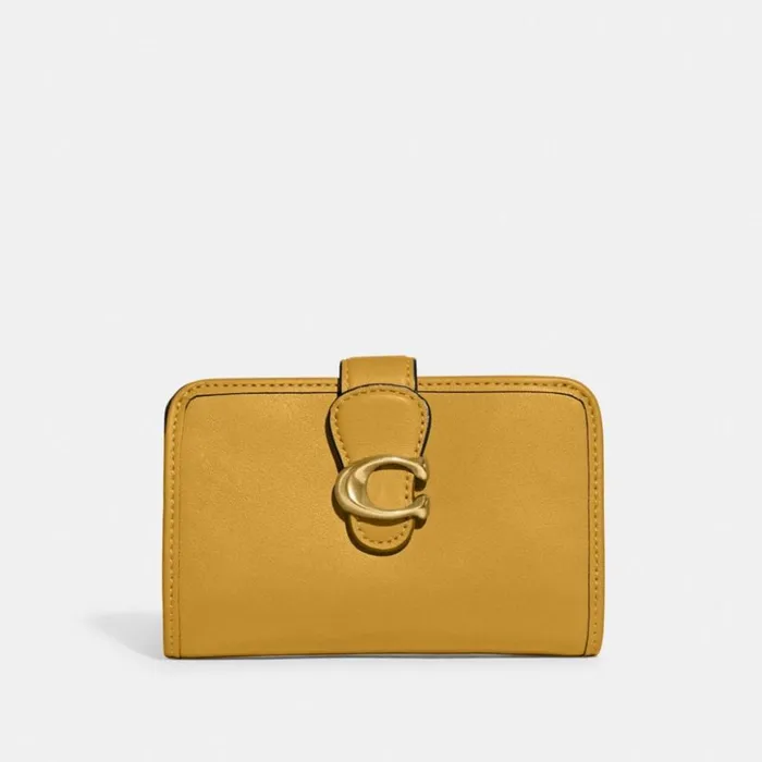 Women Tabby Medium Wallet Brassyellow Gold Coach Large Wallets