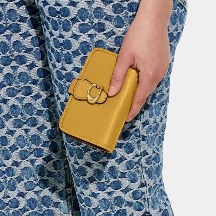 Women Tabby Medium Wallet Brassyellow Gold Coach Large Wallets