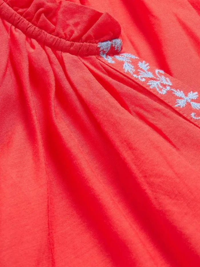 Women TOPS and TEES White Stuff Anna Cotton Embroidered Top Orange Multi Women TOPS and TEES White Stuff Anna Cotton Embroidered Top Orange Multi