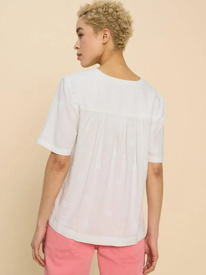 Women TOPS and TEES White Stuff Elodie Linen Blend Top Natural White Women TOPS and TEES White Stuff Elodie Linen Blend Top Natural White