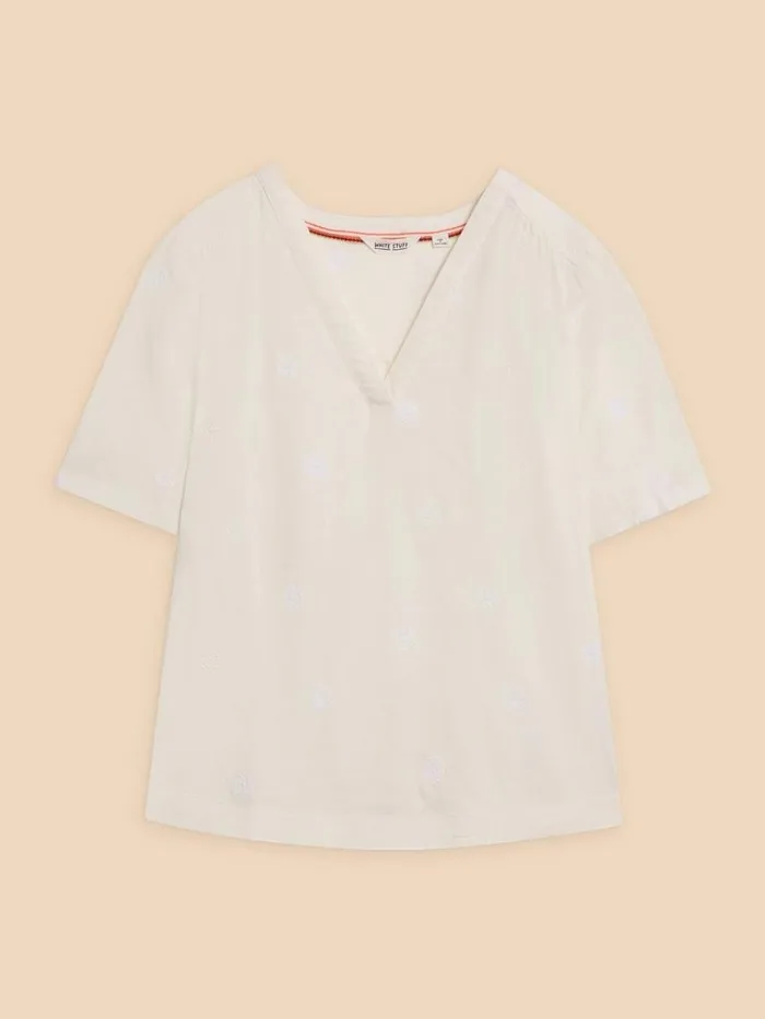 Women TOPS and TEES White Stuff Elodie Linen Blend Top Natural White Women TOPS and TEES White Stuff Elodie Linen Blend Top Natural White