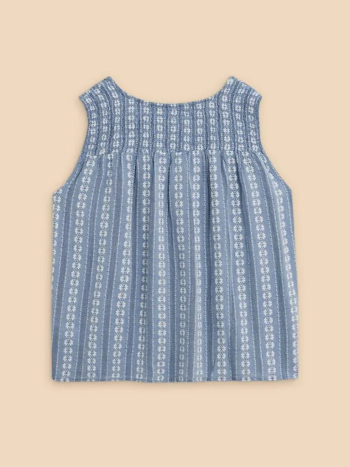 Women TOPS and TEES White Stuff Rhiannon Organic Cotton Vest Blue Multi Women TOPS and TEES White Stuff Rhiannon Organic Cotton Vest Blue Multi