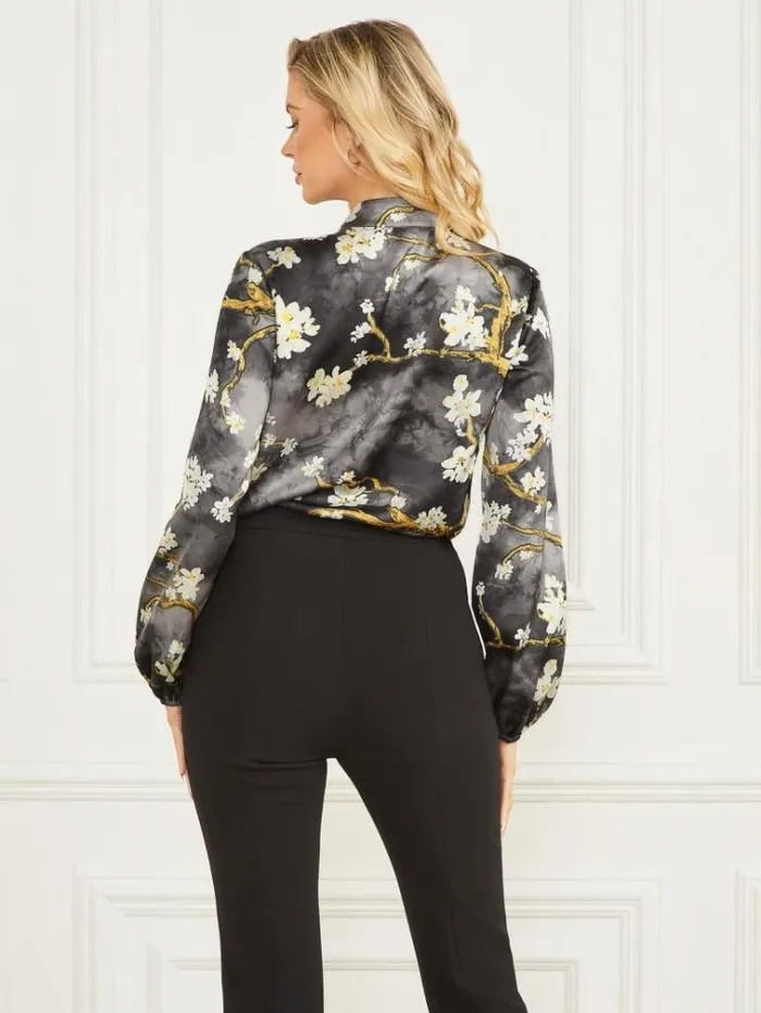 Women Tops And Sweaters Marciano Blossom Blouse Blossom Black Cave Print Women Tops And Sweaters Marciano Blossom Blouse Blossom Black Cave Print